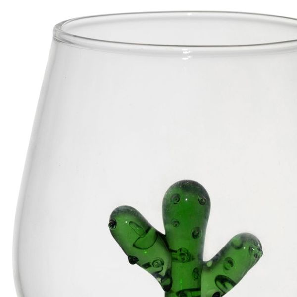 SEMA Design Verre avec cactus (38cl) - Colorea - vert (cactus)