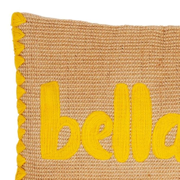 SEMA Design Housse de coussin en coton et jute - jaune/beige (jaune)