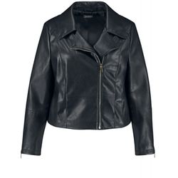 Samoon Faux leather biker jacket - blue (08100)