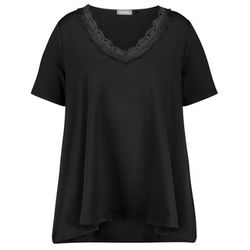 Samoon T-shirt avec détail en dentelle - noir (01100)