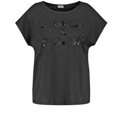 Samoon T-shirt avec wording décoratif - noir (01102)