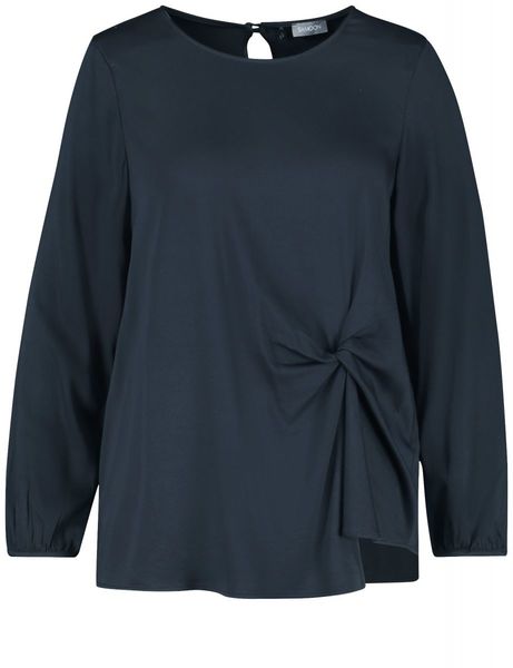Samoon  Elegant blouse with gathered details - blue (08100)