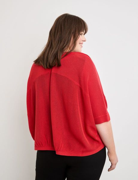 Samoon Oversized half sleeve cardigan - red (06380)