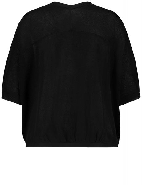 Samoon Oversized half sleeve cardigan - black (01100)