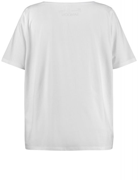 Samoon Shirt mit Satinfront - weiß/blau (09602)