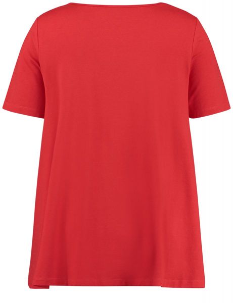 Samoon T-Shirt mit Spitzendetail - rot (06380)
