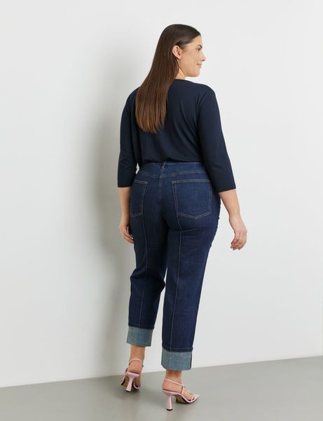 Samoon 7/8 jeans with contrast stitching - blue (08999)