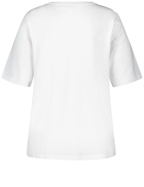 Samoon T-shirt avec impression sur le devant - beige/blanc (09602)