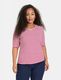 Samoon T-shirt à manches courtes avec structure côtelée - rose (03323)