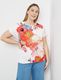Samoon T-shirt à motif fleuri - rouge/vert (09602)