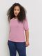 Samoon T-shirt à manches courtes avec structure côtelée - rose (03323)