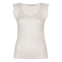 Esqualo Top with crochet lace - white (Ivory)