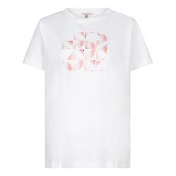 Esqualo T-shirt with front print - white/pink (Offwh Cantaloupe)
