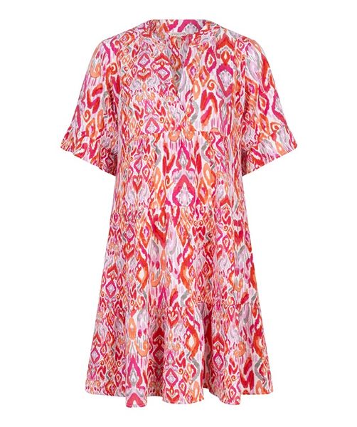 Esqualo Kleid aus Seersucker - pink/orange (PRINT)