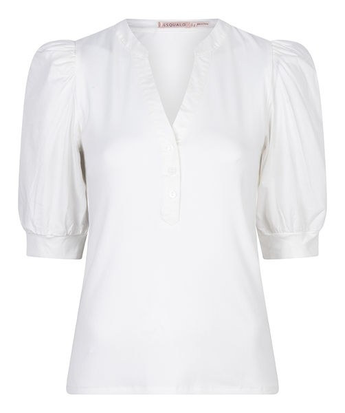 Esqualo Top with puffed sleeves  - white (Off White)