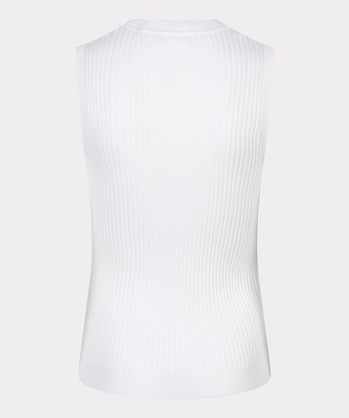 Esqualo Basic tank top with high neckline - white (Off White)