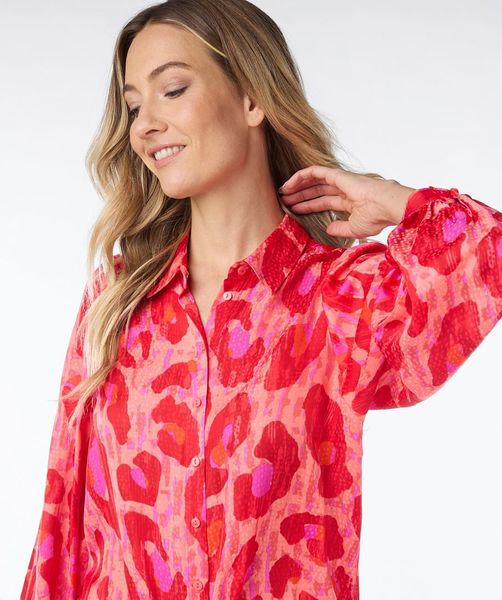Esqualo Blouse with animal print - red (PRINT)