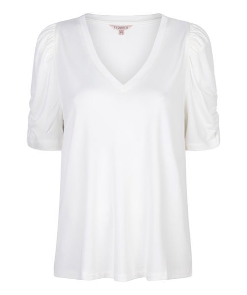 Esqualo T-shirt mit Puffärmeln - weiß (Off White)