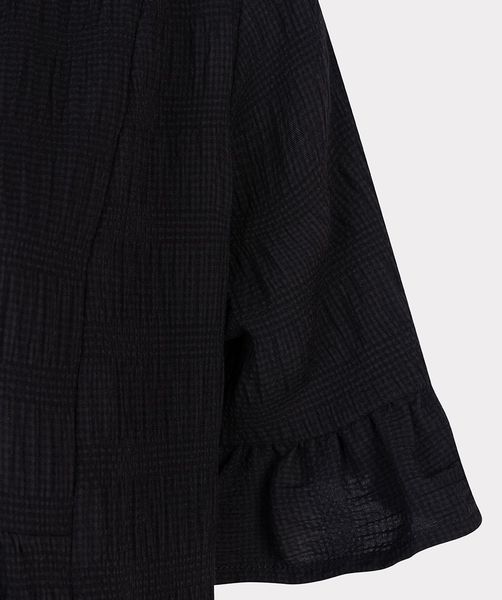Esqualo Kleid aus Seersucker - schwarz (BLACK)