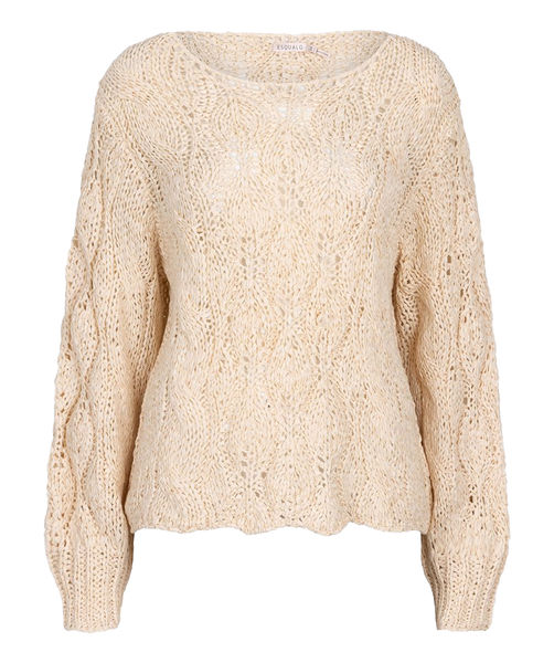 Esqualo Sweater with openwork details - beige (SAND)
