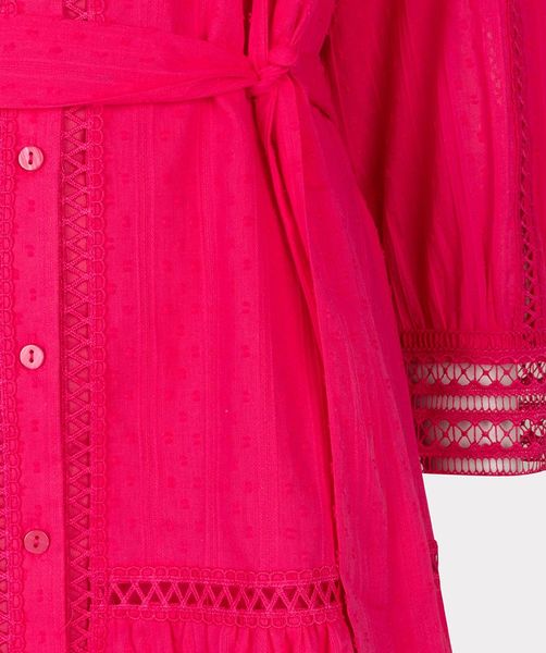 Esqualo Kleid mit Plumetis-Spitzenstickerei - pink (Magenta)