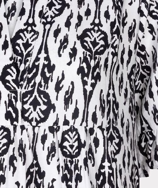 Esqualo Dress - Ikat print - white/black (PRINT)