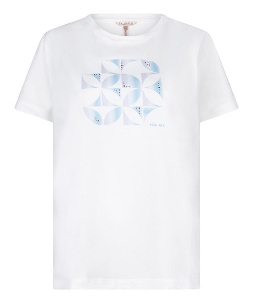 Esqualo T-Shirt mit Frontprint - weiß/blau (Offwh Blue)
