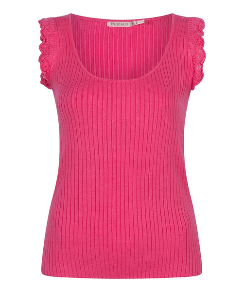 Esqualo Top with crochet lace - pink (Magenta)