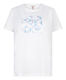 Esqualo T-shirt with front print - white/blue (Offwh Blue)