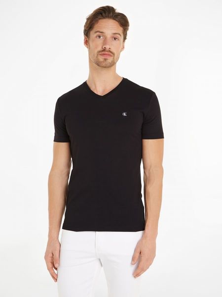 Calvin Klein Jeans T-shirt à col en V - noir (BEH)