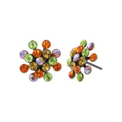 Konplott Boucle d'oreille clou - Magic Fireball Mini - gold/orange/violet/vert (0040)