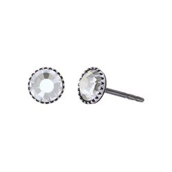 Konplott Earrings - Black Jack - silver/white (0040)