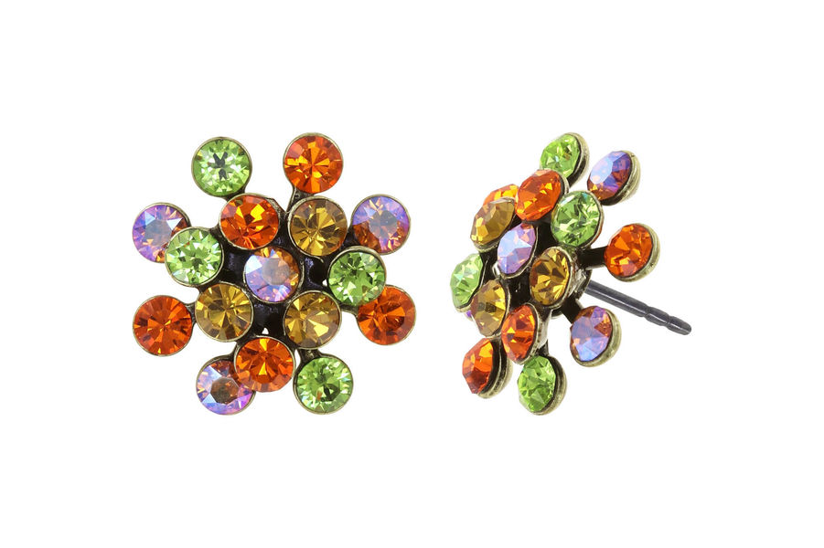 Konplott Earring stud - Magic Fireball Mini - gold/orange/purple/green (0040)