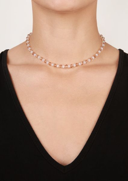Konplott Necklace - Bead Snake Jelly - white/beige (0040)