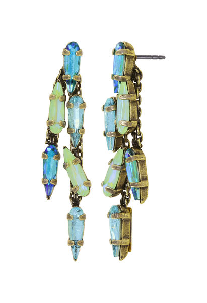 Konplott Stud earrings - Jumping Drops - green/blue (0040)