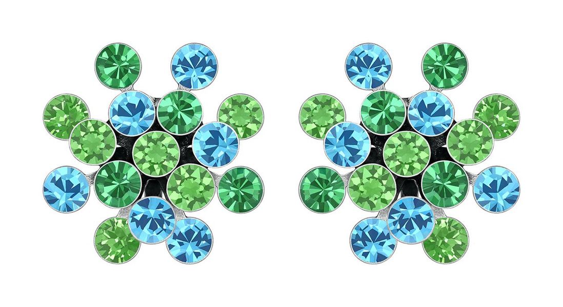 Konplott Stud earrings - Magic Fireball   - green/blue (0040)