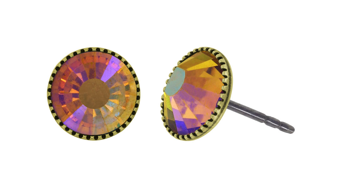 Konplott Stud earrings - Black Jack - purple/yellow (0040)