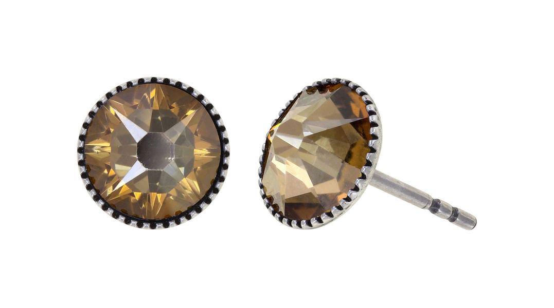 Konplott Stud earrings - Black Jack - yellow/brown (0040)