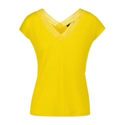 Zero Shirt in Leinenoptik mit Spitzendetail - gelb (2016)