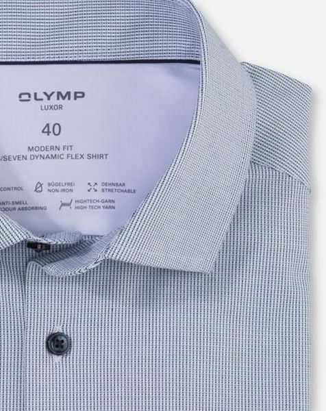 Olymp Businesshemd Modern fit - grün/blau (45)