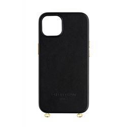 Cheeky Chain Mobile phone case Iphone 15 - vegan leather - gold/black (black )