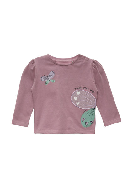 Red Label Longsleeve mit Applikation und Glitzer violet