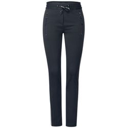 Cecil Casual Fit Hose mit Zipper - blau (10128)