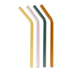 SEMA Design Pailles en verre (set de 4) - jaune/vert/rose/orange (00)