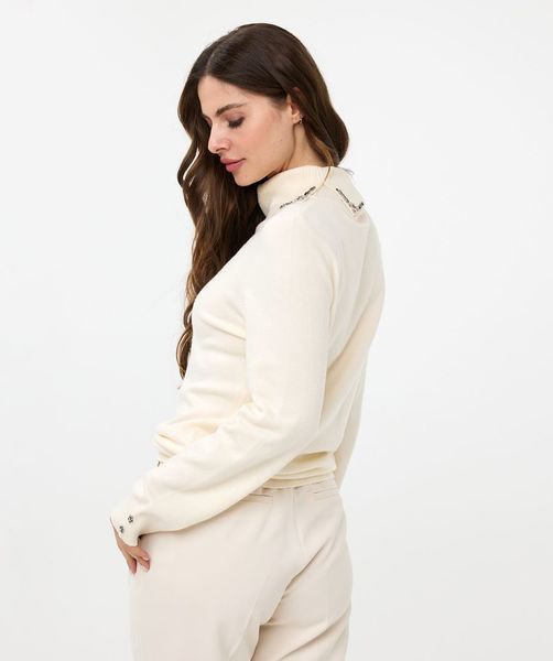 Esqualo Pull avec col en perles beige (Beige) L