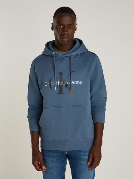 Calvin Klein Jeans Organic cotton monogram hoodie - blue