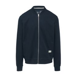 s.Oliver Red Label Sweatshirt Jacke mit Label-Patch und Rippblende - blau (5852)
