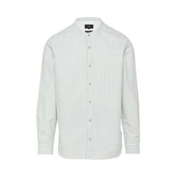 Q/S designed by Stand-up collar shirt made of striped Oxford - green/white (72G0)