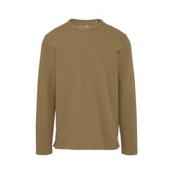 s.Oliver Red Label Langarmshirt aus Waffel-Jersey mit seitlich geschlitztem Saum - braun (8483)