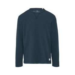 s.Oliver Red Label Langarmshirt aus Waffel-Jersey mit seitlich geschlitztem Saum - blau (5852)